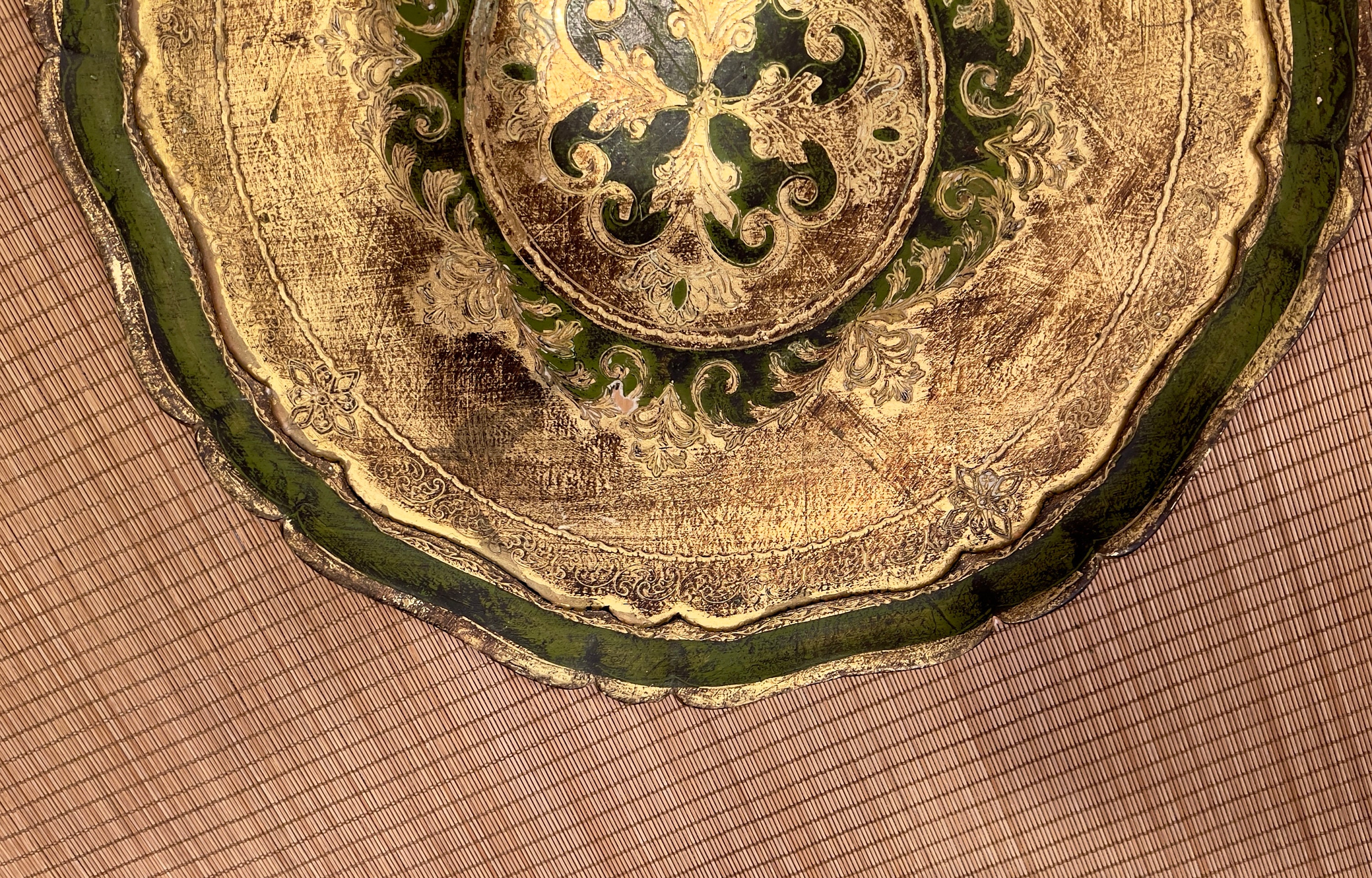 Large Vintage Italian Florentine Gold Wooden Tole Toleware Tray 17” - Etsy