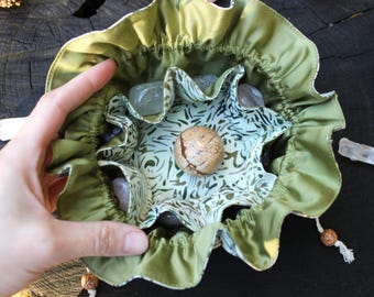 Estuche mediano de bolsillo - Hecho a mano - Telas naturales de algodón y Tencel - Personalizado - Organización de viajes - Bolsa para cristales - Joyería - Ecológico
