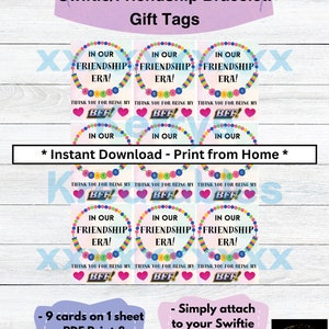 Etiquetas de regalo para pulsera Swiftie/Amistad