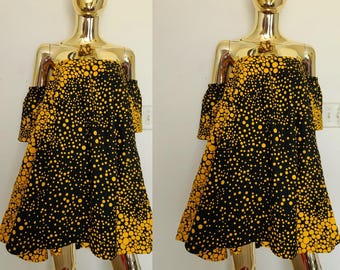 African print ladies loose off shoulder dress