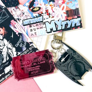 aespa synk parallel line world tour keychain | kpop tour ticket and collage | aespa deco binder cover postcard