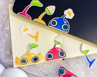 Juego de pegatinas de vinilo de Pikmin Peeker, troqueladas, para videojuegos, con temática nostálgica de RPG.