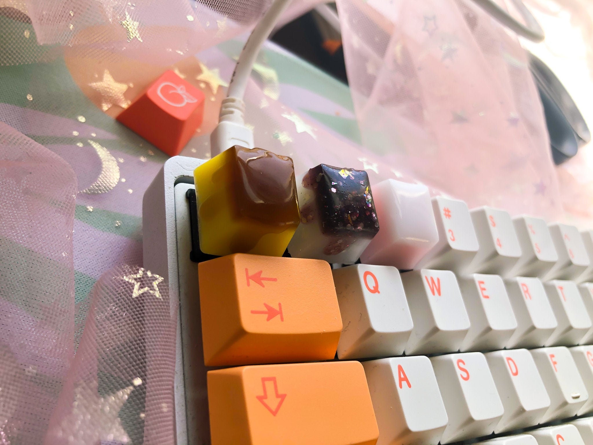 Pudding Resin Keycaps Dessert Flan Bingsu Etsy