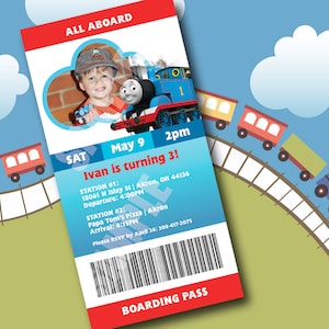 Zug Geburtstag einladen - Bordkarte Ticket Einladung - DIGITALE DATEI