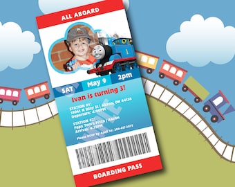 Train Birthday Invite - Boarding Pass Ticket Invitation - DIGITAL FILE