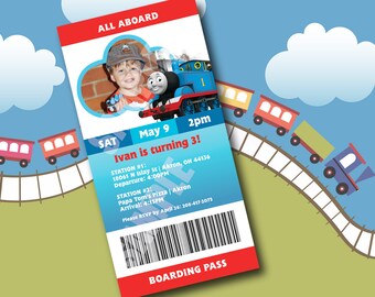 Verjaardagsuitnodiging trein - uitnodiging instapkaartkaartje - DIGITAAL BESTAND