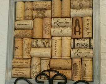 Wine Cork Trivet - 8 x 8 Square - Rustic Gray - Hot Plate - Hot pad