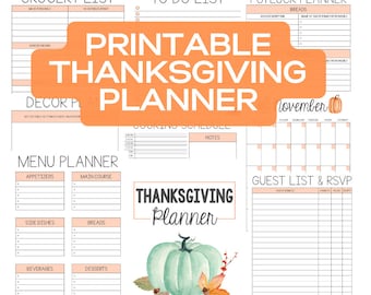 Thanksgiving Planner, Printable Thanksgiving Planner, Thanksgiving Gratitude Journal