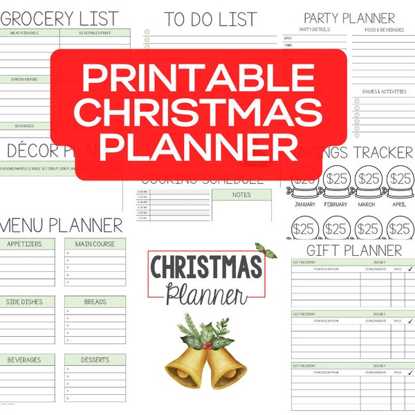 Christmas Planner, Printable Christmas Planner, December Gratitude Journal