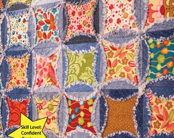 Denim Circle Quilt Etsy denim circle quilt etsy