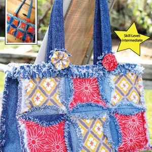 PDF DOWNLOAD Purse Pattern Denim Circle Rag Bag made with Recycled Jeans