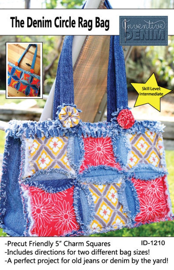 PDF DOWNLOAD Purse Pattern Denim Circle Rag Bag Made With Recycled Jeans Etsy