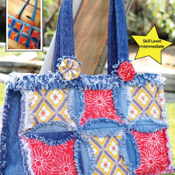 PDF DOWNLOAD Purse Pattern Denim Circle Rag Bag made with Recycled Jeans