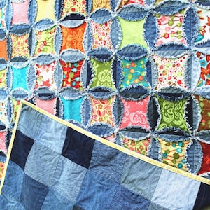 PDF DOWNLOAD Denim Circle Rag Quilt Pattern use Your Recycled Denim ...