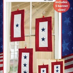 PDF DOWNLOAD- Service Quilt (Blue Star/Gold Star Banner) Pattern