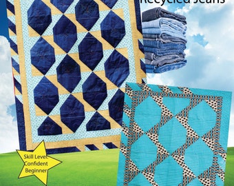 PDF DOWNLOAD- Peekaboo Butterfly Denim Quilt Pattern