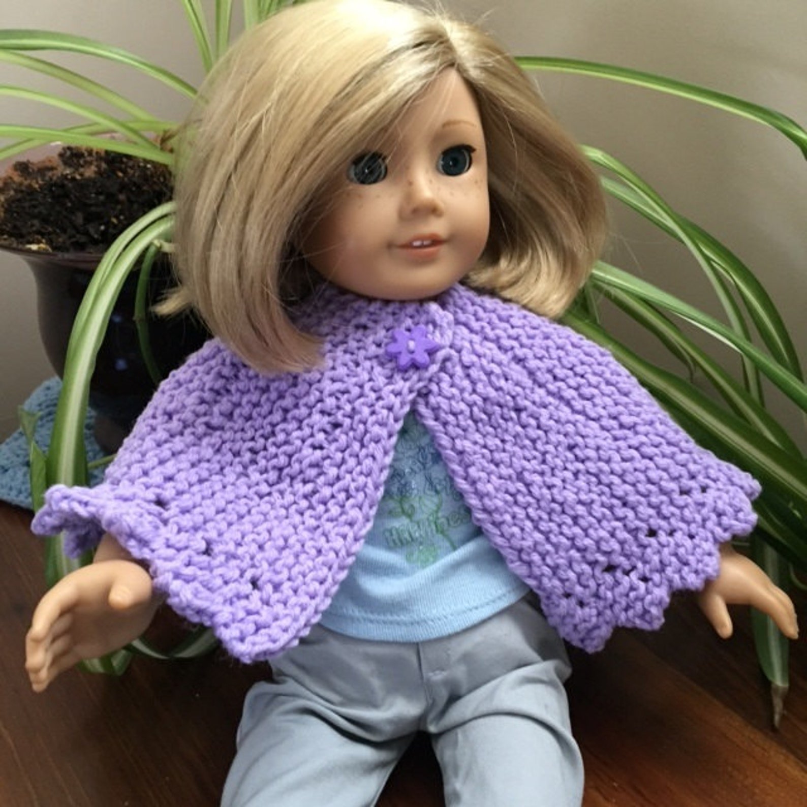 PATTERN Knitted Lacey Cape for 18 Doll Etsy