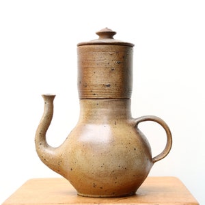 French ceramic coffee teapot by Jacky Coville, 1960s / stoneware, boho chic, Biot