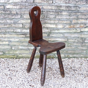 French dark wood chair, cottage furniture, 1950s / mountain, farm, rustic, boho chic, bohemian