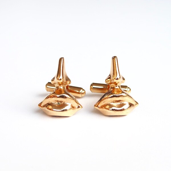 Original and Rare : Salvador Dali gold plated cufflinks, 1990s vintage / surrealism surrealist, art, artist