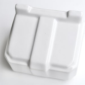 French Art Deco white porcelain toilet paper dispenser, 1930s / bathroom