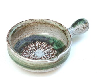 French ceramic gravy boat by Albert Thiry, Vallauris, 1960s / sauceboat, bowl