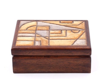 French ceramic jewelry box by Alexandre Kostanda, Vallauris 1960s / vintage