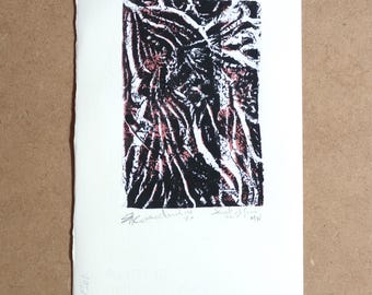 French original black white and pale pink abstract print, vintage / France, Art, Abstraction, Minimalist home decor