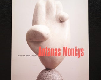 French book: ANTANAS MONCYS Sculptures, dessins, collages / L'Humaine Comédie, Mid century modern art, mask, whistle, vintage