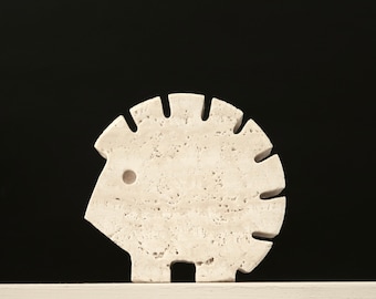 Italian travertine hedgehog by Fratelli Mannelli, 1970s / animal, sculpture, zoomorphic, design