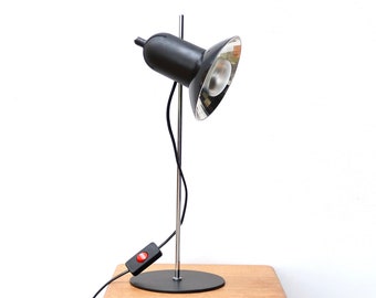 Desk lamp, black and chrome, 1980s / CGM, vintage, eighties, lighting