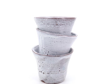 Set van 3 grijze keramische bloempotten, Vallauris jaren 60 / vintage, plantenbak, plant, cactus, minimalistisch