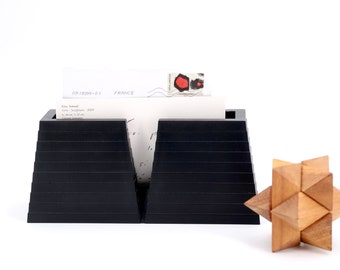 Danese letter rack by Enzo Mari, 1987 / Pyramid, Milano, made in Italy, Italian Design, black plastic, organizer, design, eighties