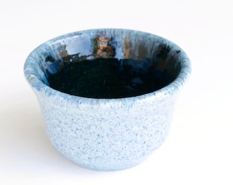 French ceramic planter by Accolay, 1960s / flower cactus pot, blue and black, france