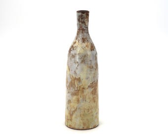 French ceramic vase bottle by Alexandre Kostanda, Vallauris 1960s / vintage, home decor, art