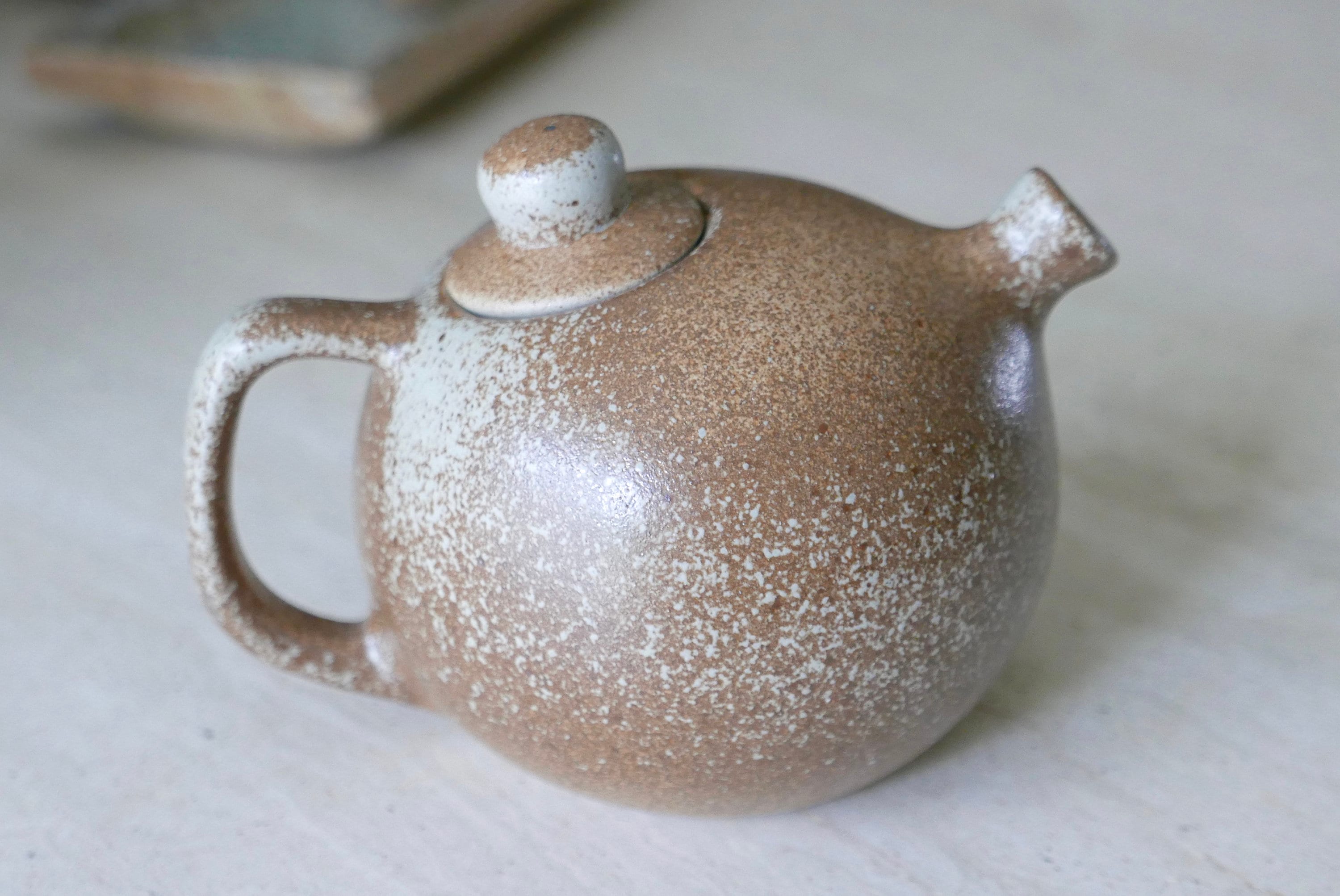 Petite Théière en Grès, Années 60/Vintage, Céramique, Marron, Bohème, Folk, Campagne