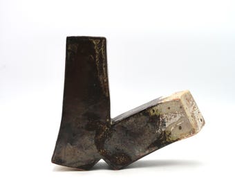 French ceramic abstract sculpture by Uwe Krause, 1970s / Minimalist Minimalist, Art, Balance, Minimal, Brown, Vintage, Unique, Home decor