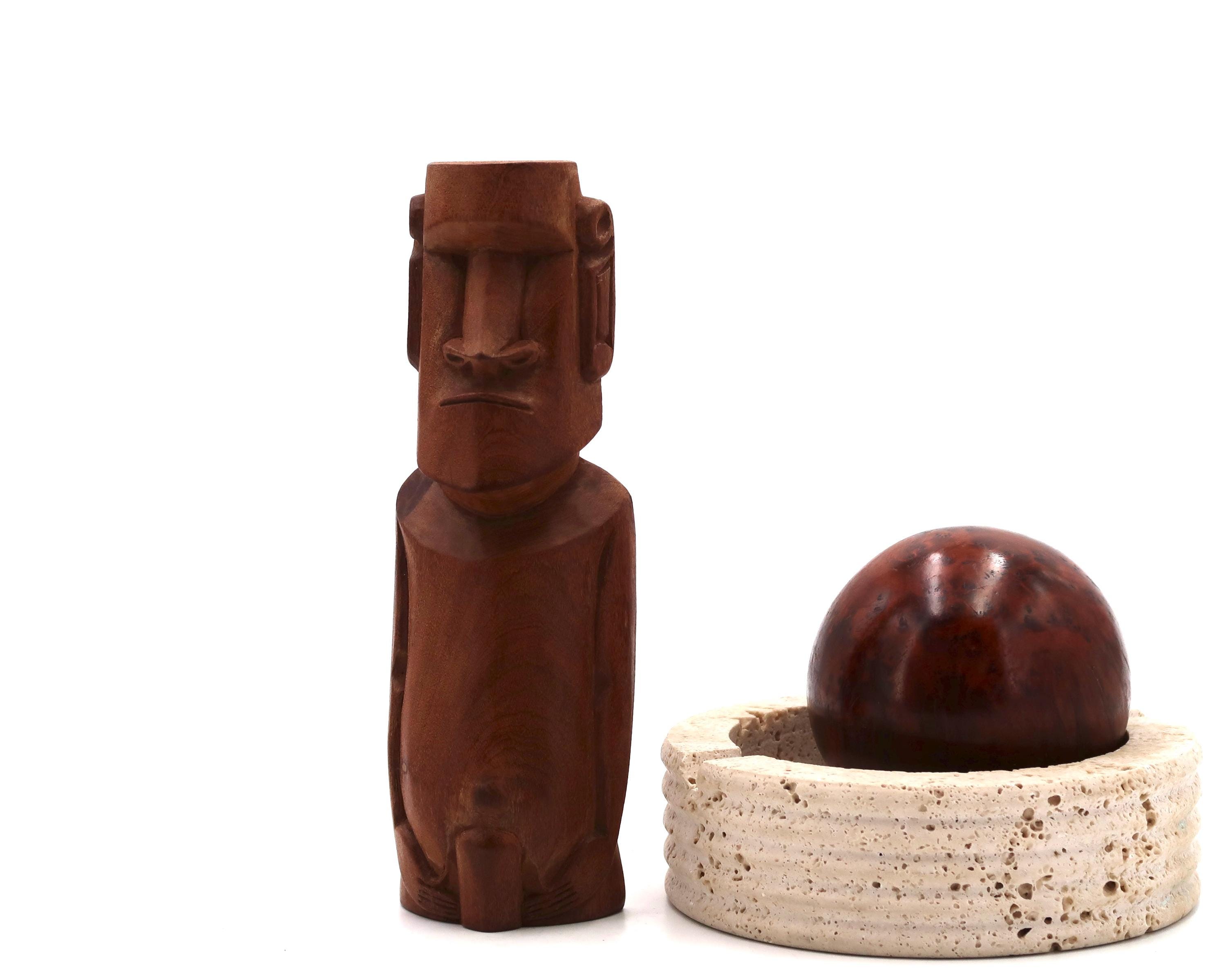 イースター島、ラパ・ヌイのモアイの木彫像、1970年代 / ティキ族の