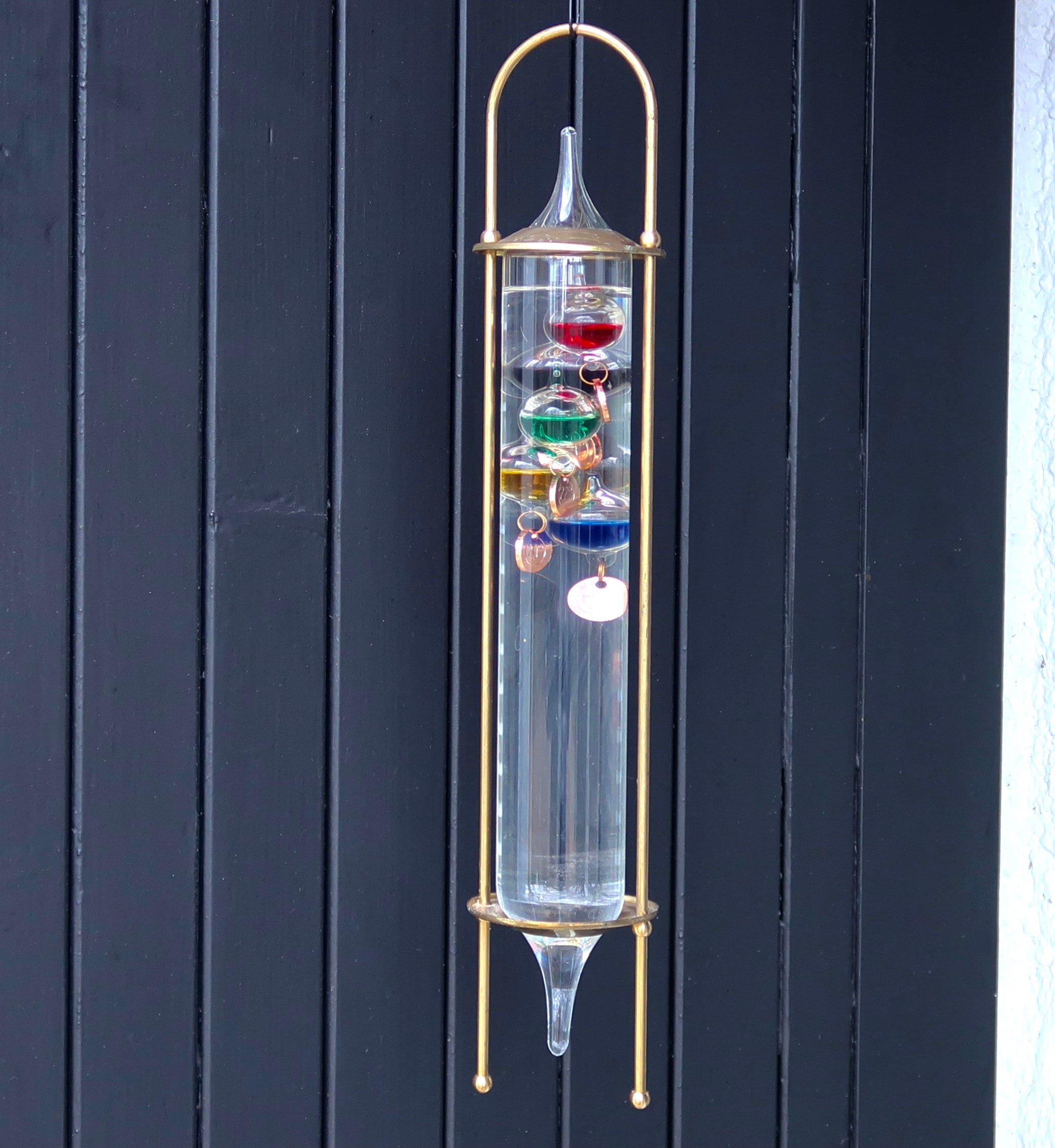 Hanging Galileo Thermometer in Wood Frame