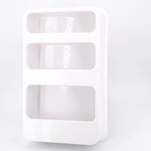 Etagère murale blanche en plastique de Jean Lin Viaud, Plastra, années 70 / vintage design blanc prisunic