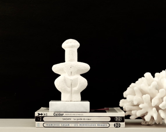 Sculpture : Stone Cyprus Idol, Lady of Lemba, Vintage / Totem