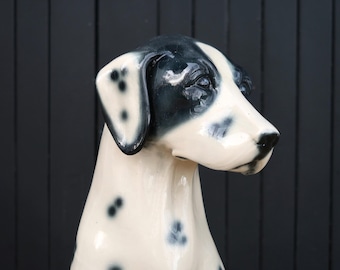 ダルメシアン犬の大型陶器像（66cm）、1980年代、ヴィンテージ、動物