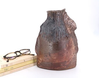 French stoneware vase by Jean Linard, La Borne, 1970s / vintage, ceramic, boho chic folk rustic