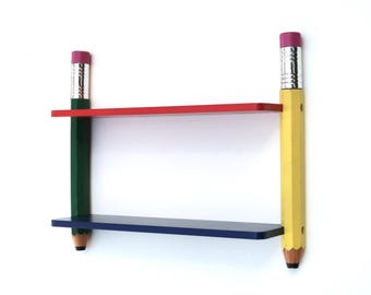 Vintage Shelf Pierre Sala Design, Pencil Shelf, 80s Memphis Style