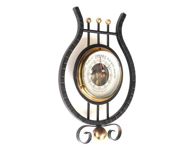 French Wall Barometer in the Shape of a Lyre, 1950s / Garden, Weather ...