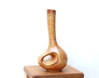 Vase marron en céramique de Roberto Rigon pour Bertoncello, années 60 / Italie, moderniste, moderne