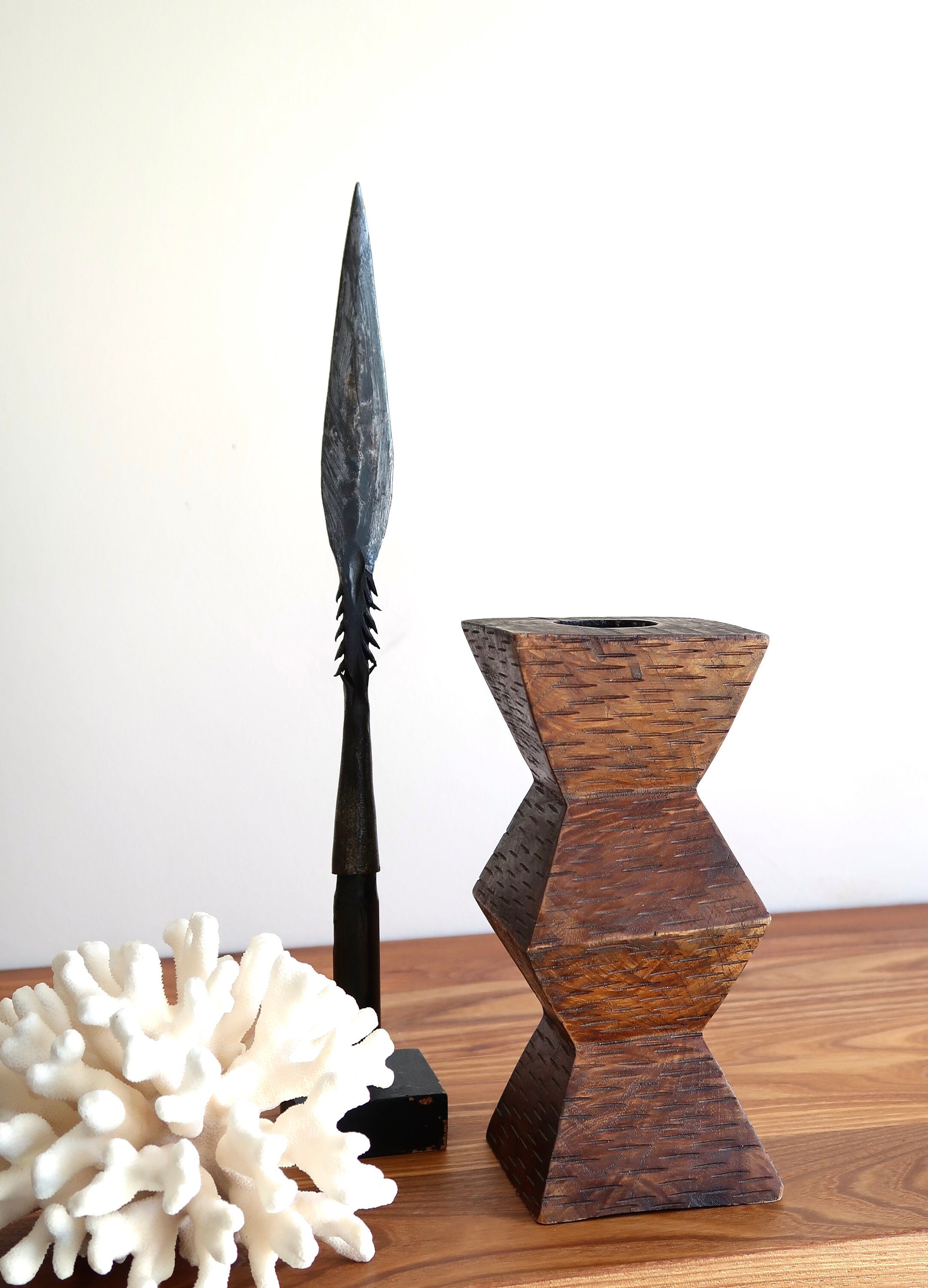 Bougeoir En bois, colonne