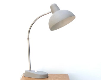 French articulated grey desk lamp, 1950s / vintage, mid century modern