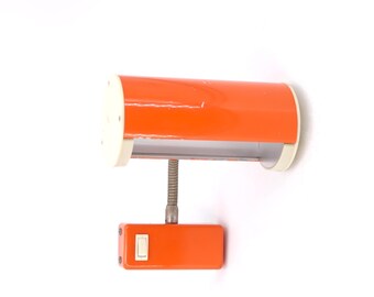 Wall orange and white sconce by Anders Pehrson, Ateljé Lyktan Ahus, 1970s / lamp lighting, Swedish design, Bedroom, Vintage