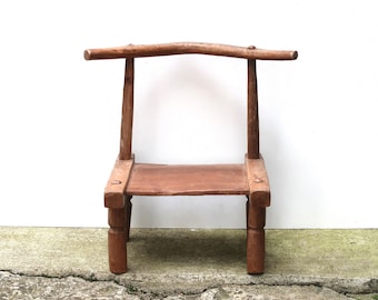 African Baoule chair, wooden furniture, beginning of the 20th century / African, wood, wabi sabi, Ivory Coast, Home Decor, Minimalist, Pure